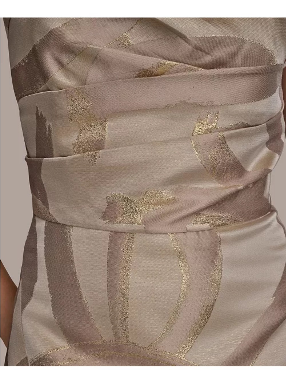 Donna Karan Strapless Column Gown in Neutral Taupe and Beige - Picture 4 of 10